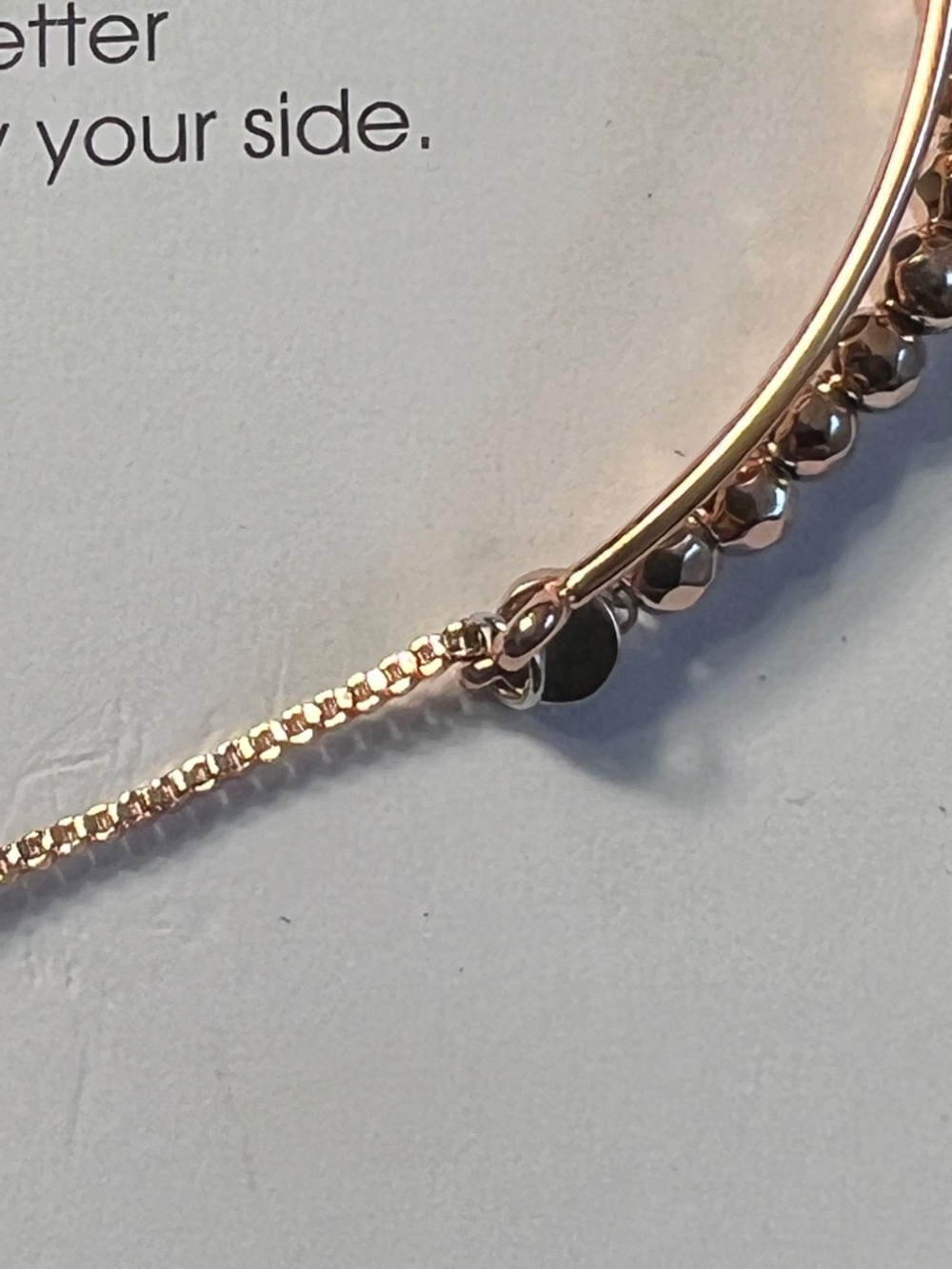 Unwritten Silver Plated Rose Gold Tone BFF Adjustable Bolo Bracelet NWT - Picture 4 of 6